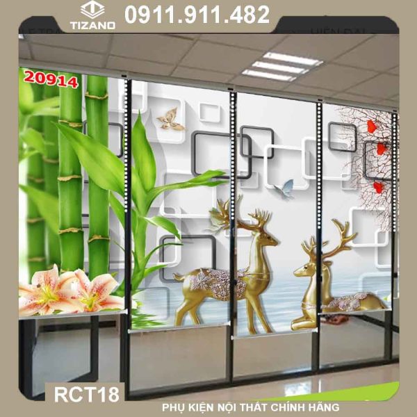 Rèm cuốn in tranh 3D hiện đại RCT18
