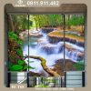 Rèm cuốn in tranh 3D thác nước RCT08