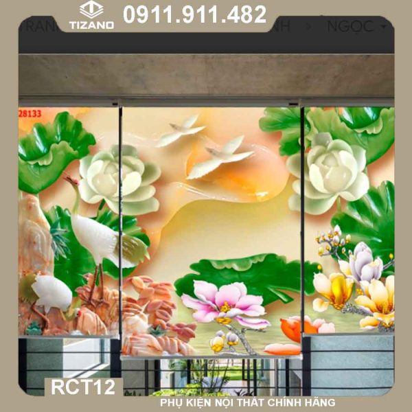 Rèm cuốn in tranh Ngọc bích RCT12