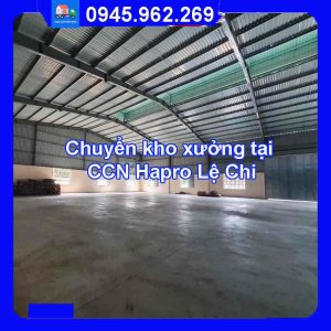 Dịch vụ chuyển kho xưởng trọn gói tại CCN Hapro Lệ Chi quận Gia Lâm