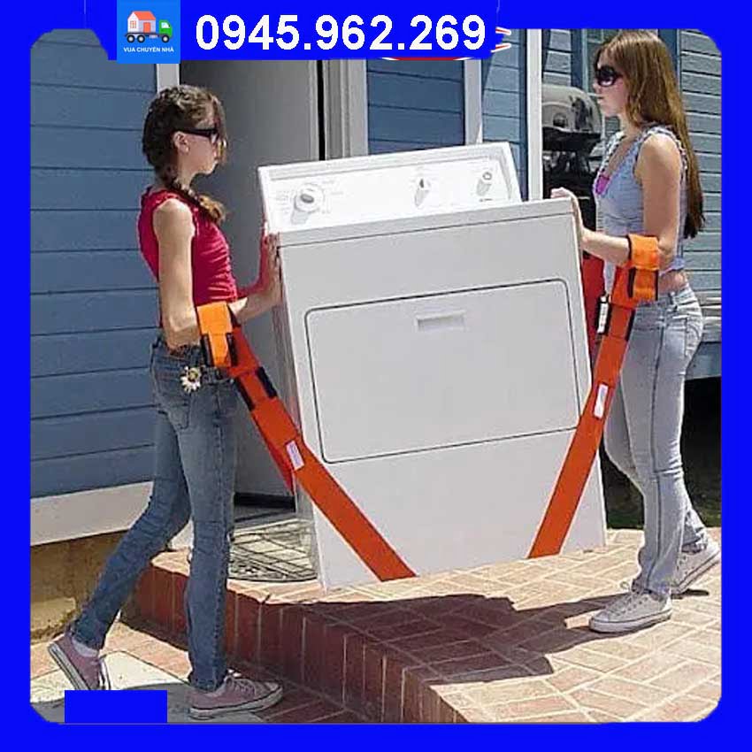 cách vận chuyển máy giặt lên tầng cao
